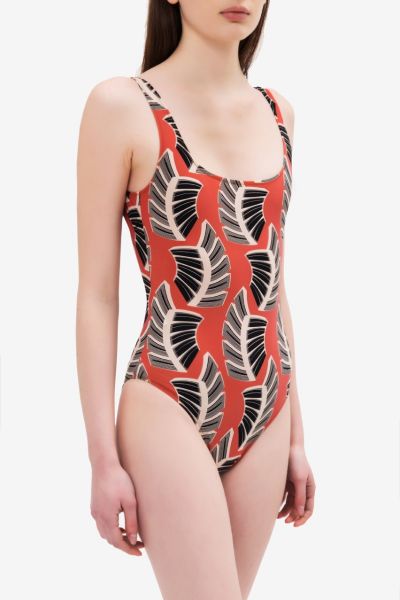 Clarissa - Olympic swimsuit in geometric jungle print
